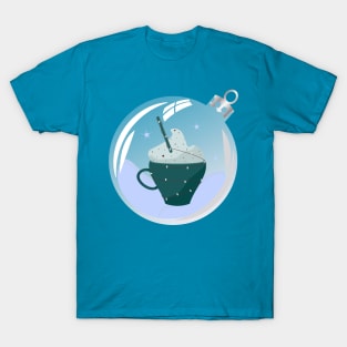 Coffe cup Cappuccino in Christmas bauble T-Shirt